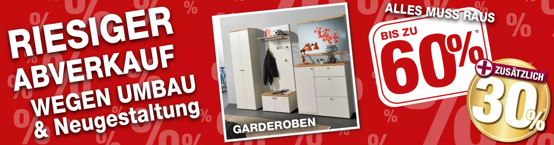 Jetzt 60% auf alle Garderoben-Möbelschnäppchen bei Möbel Inhofer in Senden sichern! und zusätzlich 30% oben drauf!