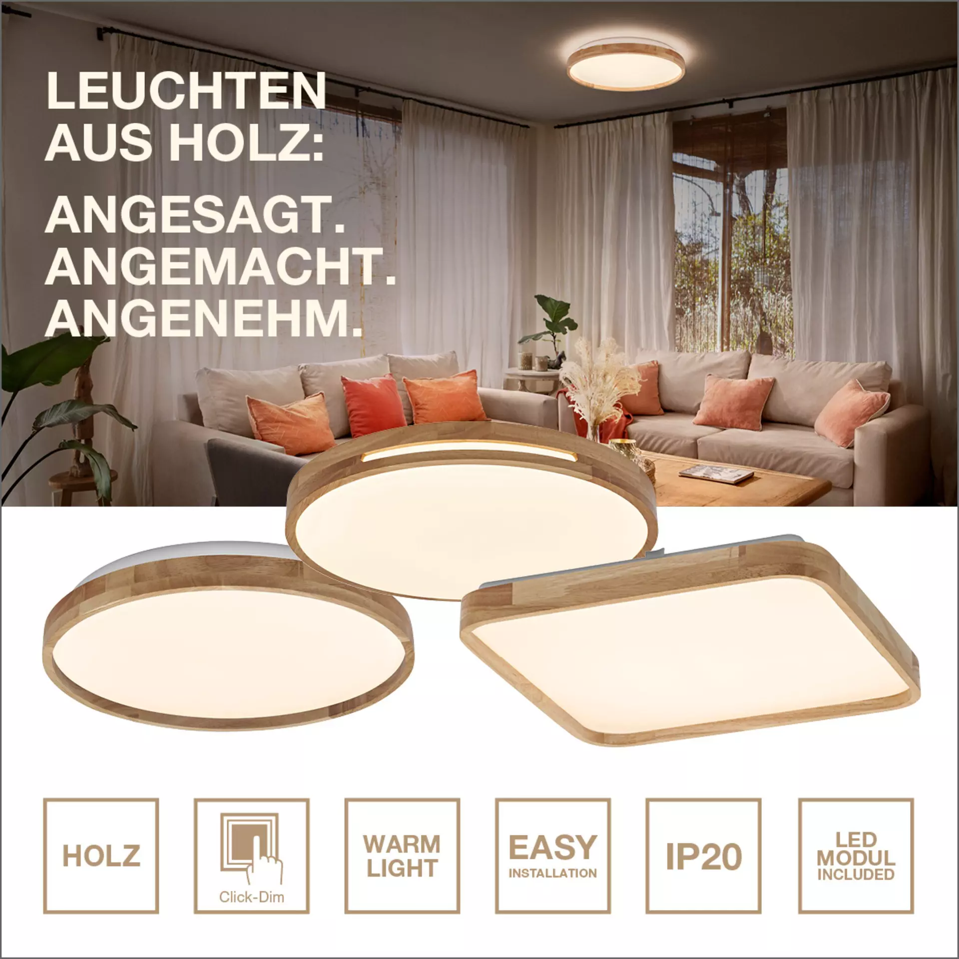 Deckenleuchte Woodburry Basic Ceiling OSRAM Metall 