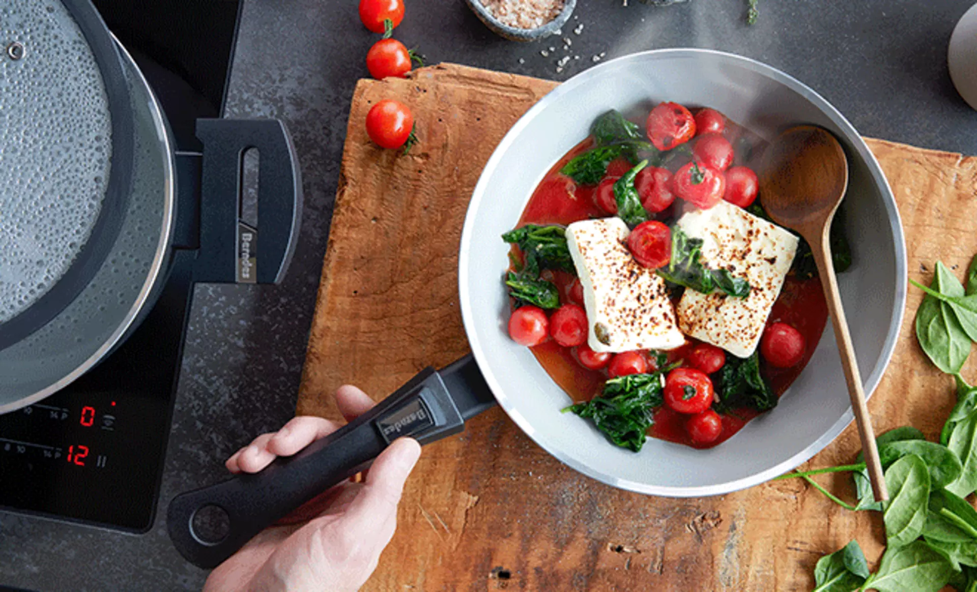 Pfanne der Marke Berndes mit Tomaten Pasta