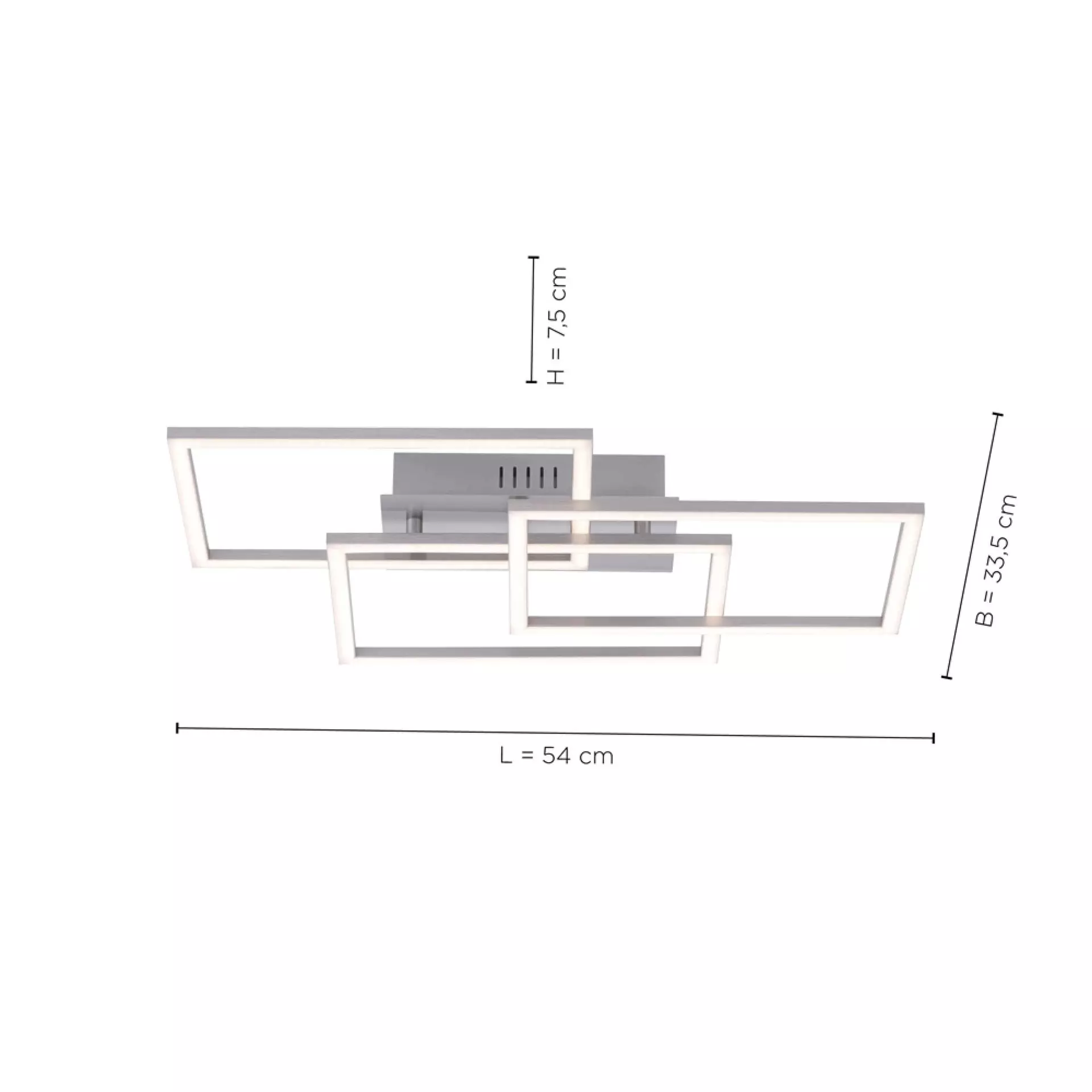 Deckenleuchte IVEN JUST LIGHT Metall 33 x 7 x 54 cm