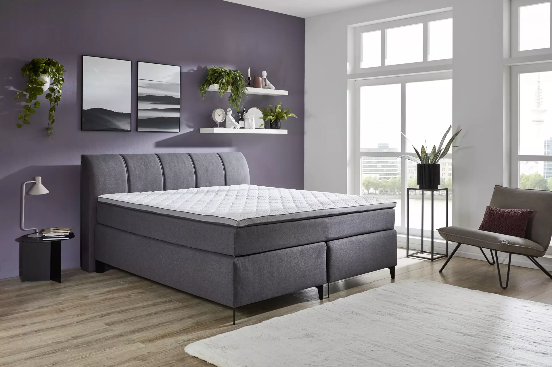 Boxspringbett BX2460 BXSet Davie 180x200 L MT Sun Garden Textil 189 x 109 x 217 cm