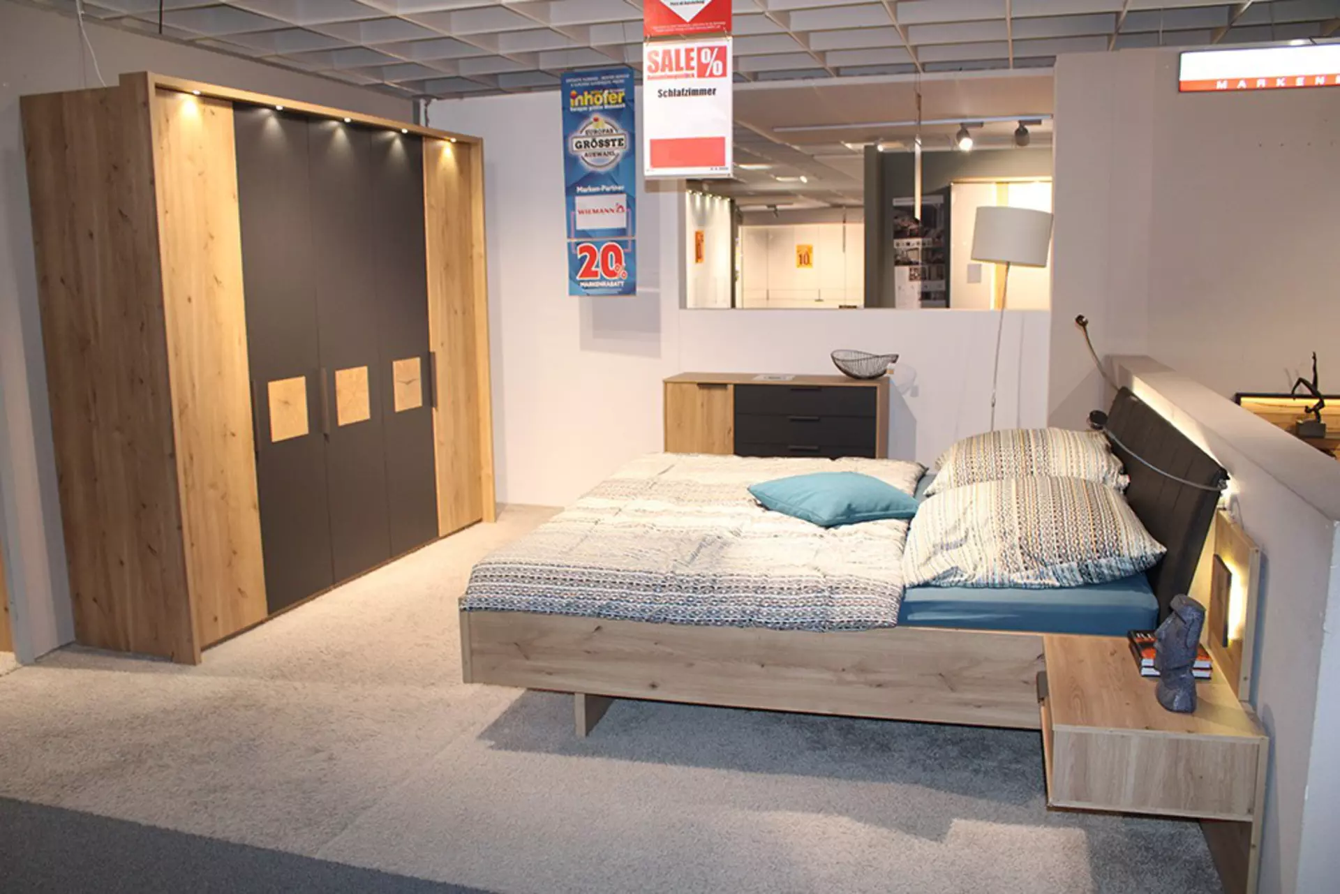 Seitenansicht eines Schlafzimmers