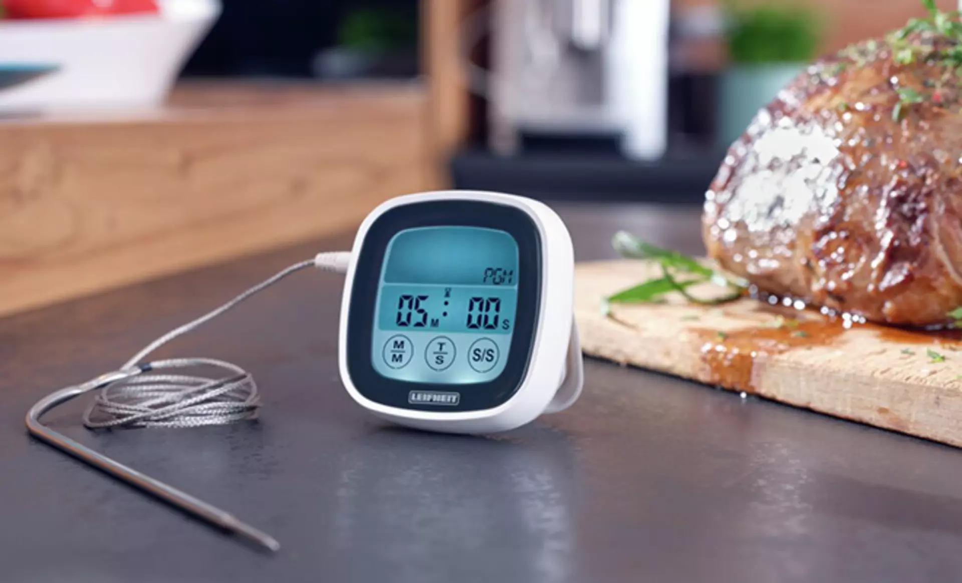Magnetisches Fleischthermometer für die Küche von Leifheit