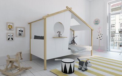 Bild von Hausbett ca. 90x200 cm Holzwerkstoff