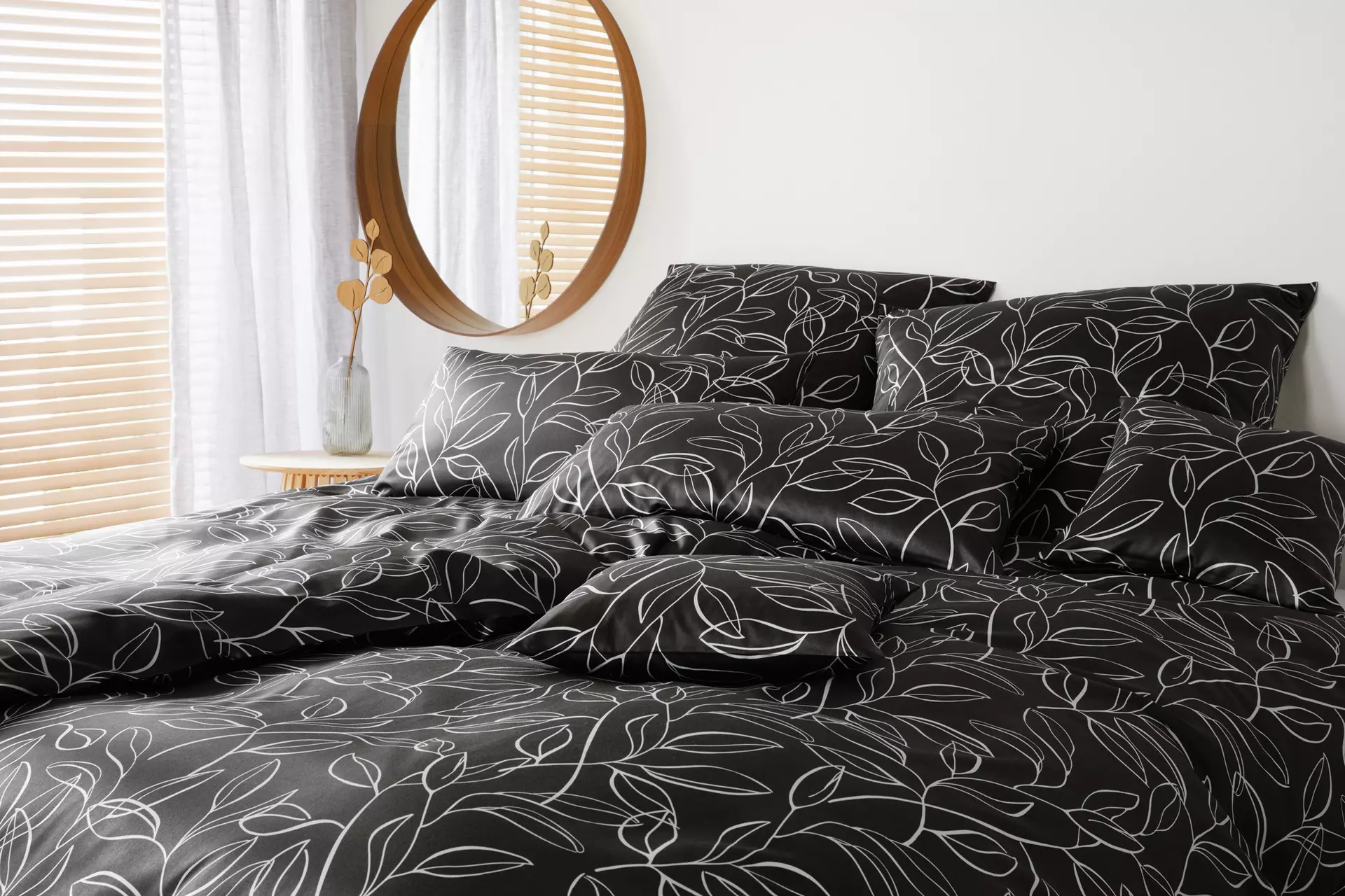 Satin-Bettwäsche Floral Elegante Textil 135 x 200 cm