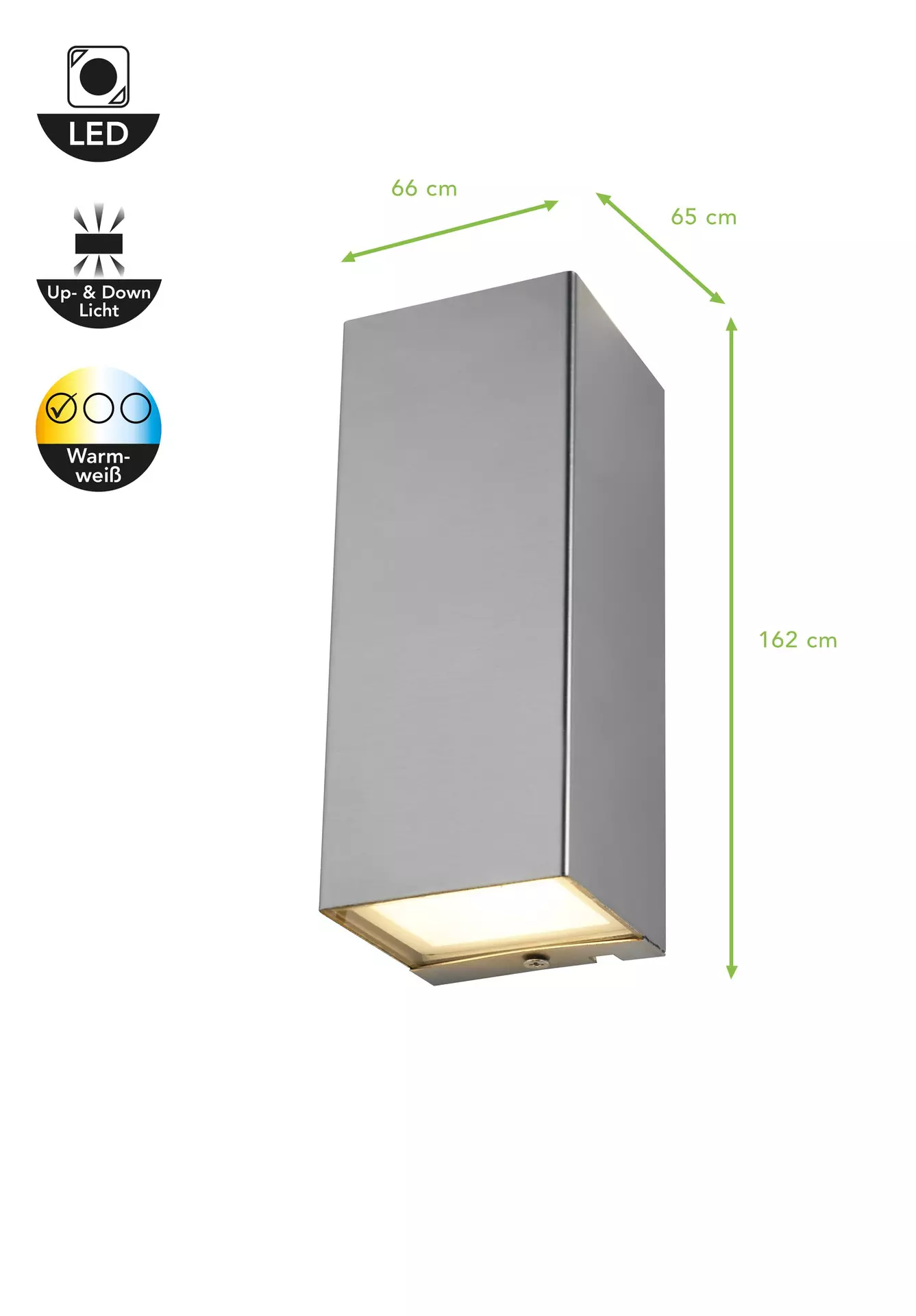 Wand-Aussenleuchte LUCA Eco-Light Metall 6 x 16 x 10 cm