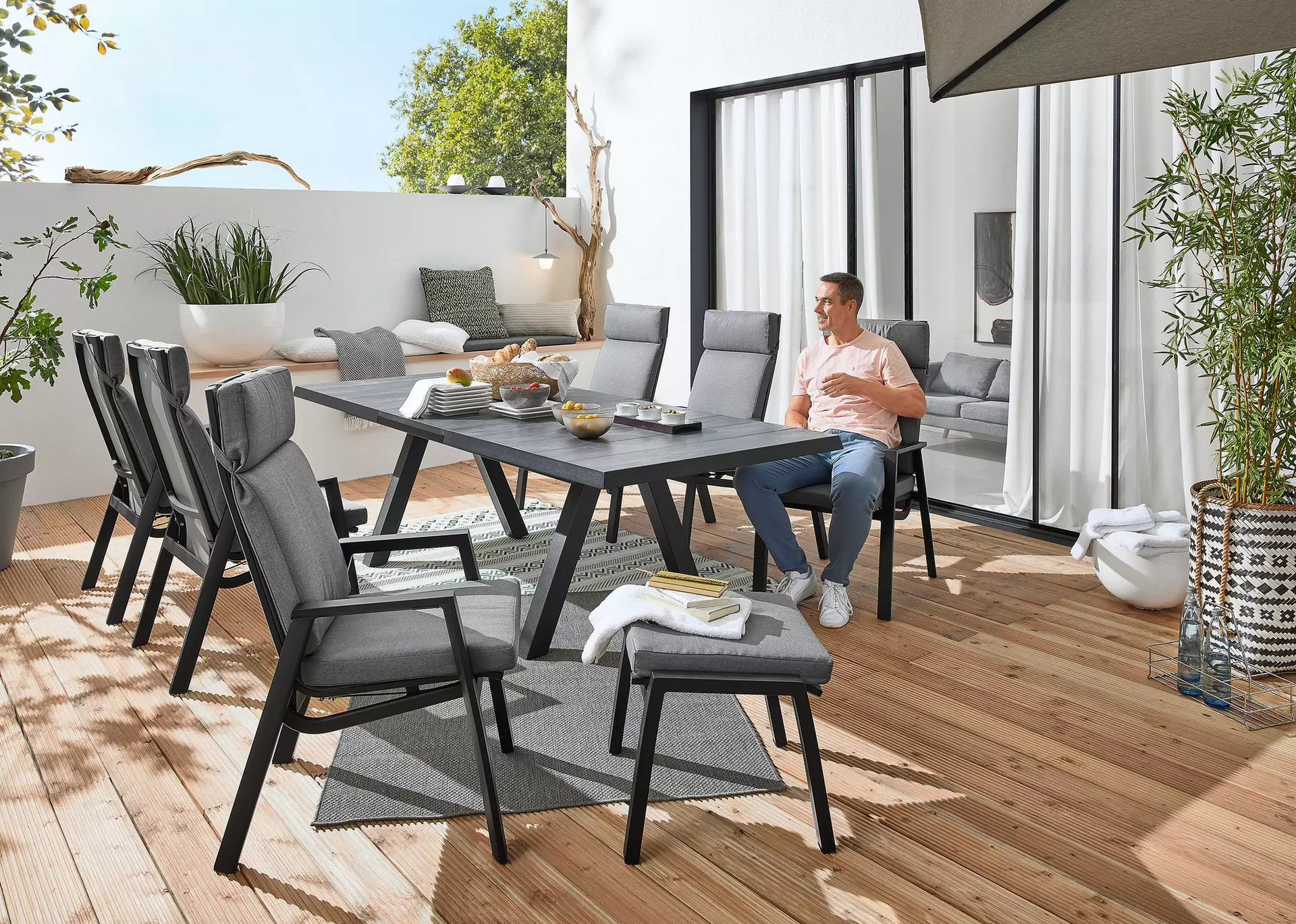 Gartensessel ACARNA MONDO Textil 59 x 110 x 72 cm