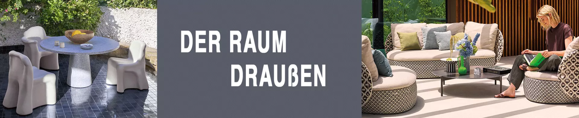Der Raum draußen mit Highend Outdoormöbeln von interni by inhofer