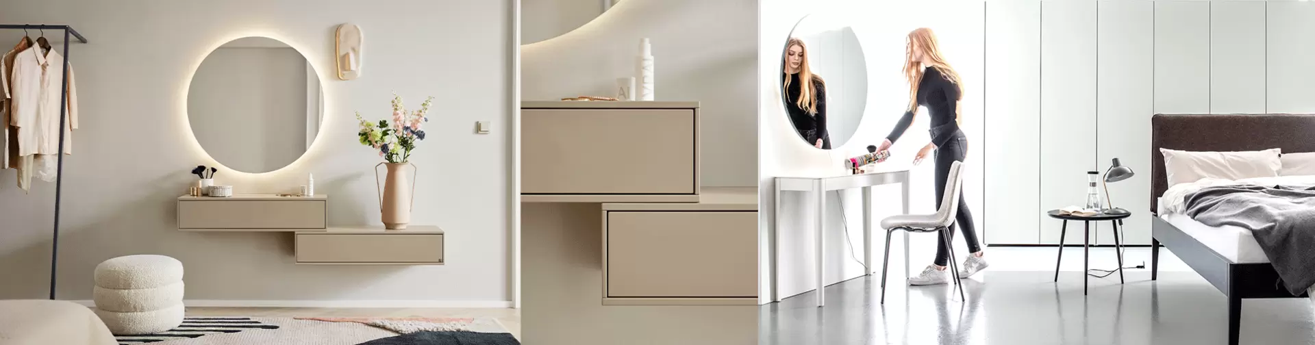 Schminkplatz im Schlafzimmer - modern und harmonisch integriert