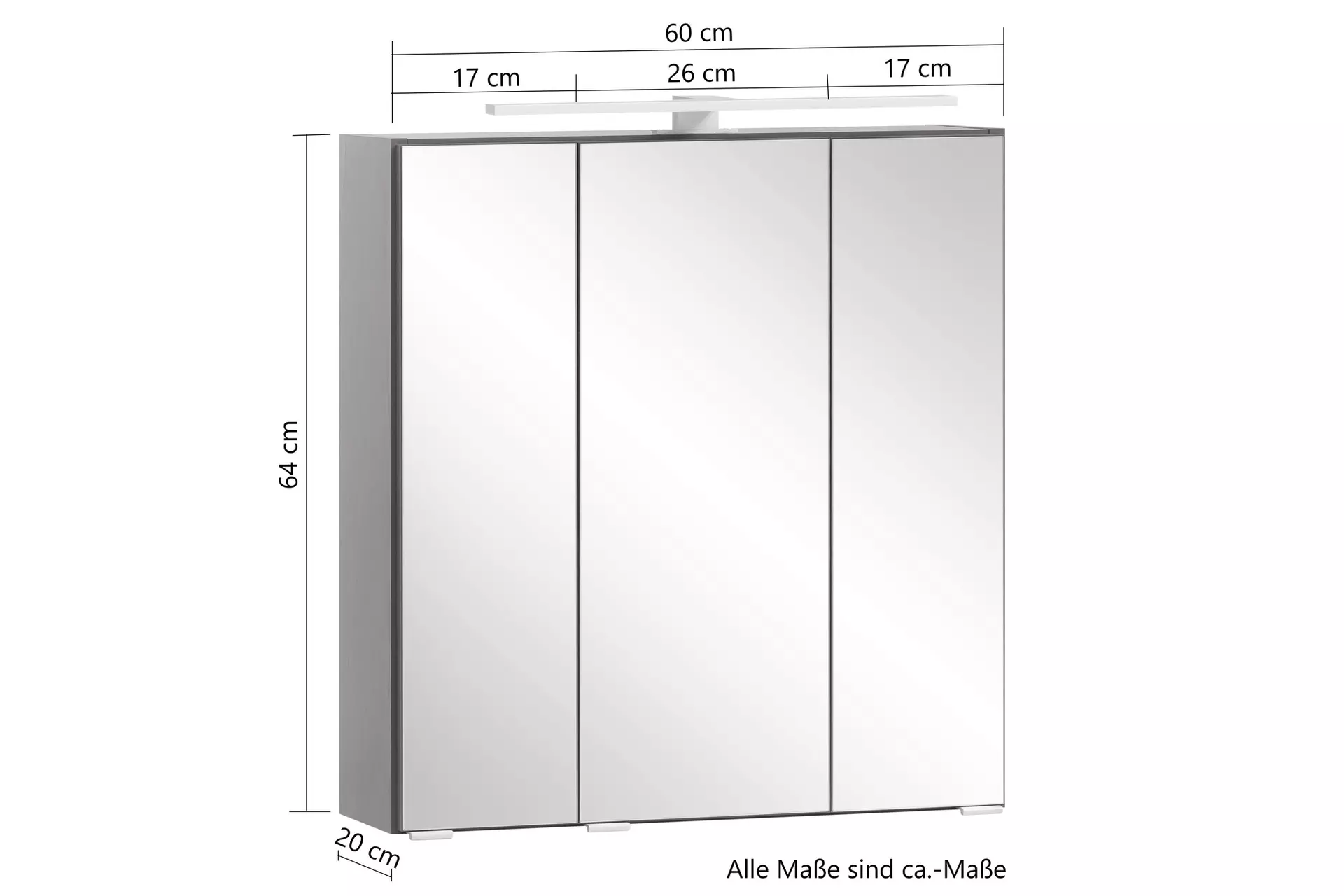 Spiegelschrank Villach Coco Badwelten Holzwerkstoff 20 x 64 x 60 cm