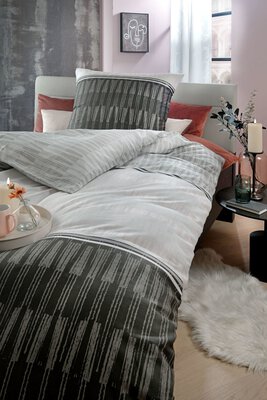 Bild von Satin-Bettwäsche Casa Nova grau