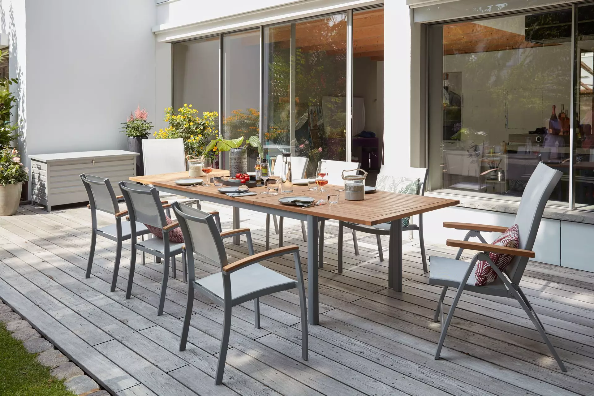 Stapelstuhl SYLT Outdoor Textil 58 x 88 x 59 cm