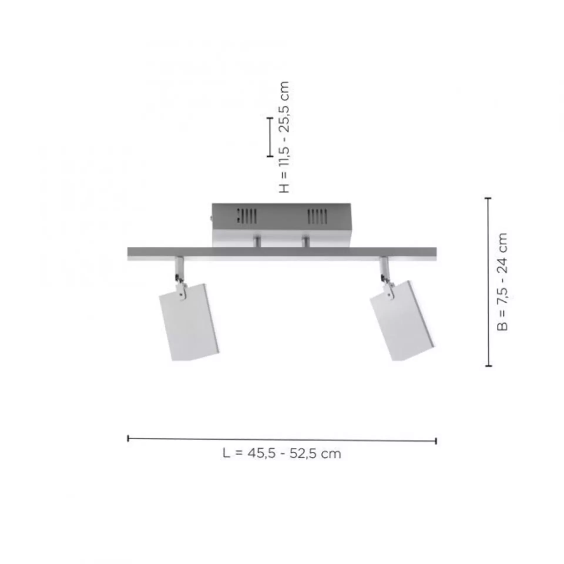 Deckenspot PURE-MIRA Paul Neuhaus Metall 52 x 22 x 24 cm