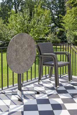 4. Bild von Gartentisch Holzwerkstoff grau ca. 70 x 70 x 70 cm