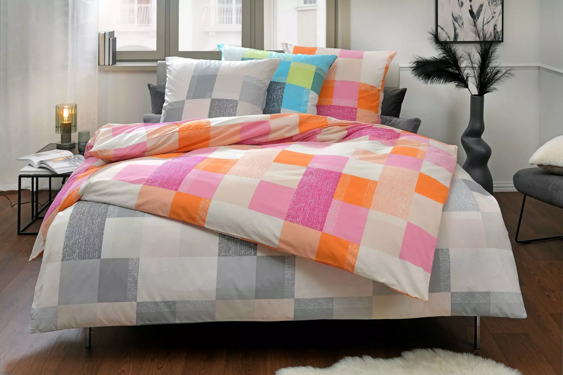 Renforce-Bettwäsche Hailey Karo Casa Nova Textil 135 x 200 cm