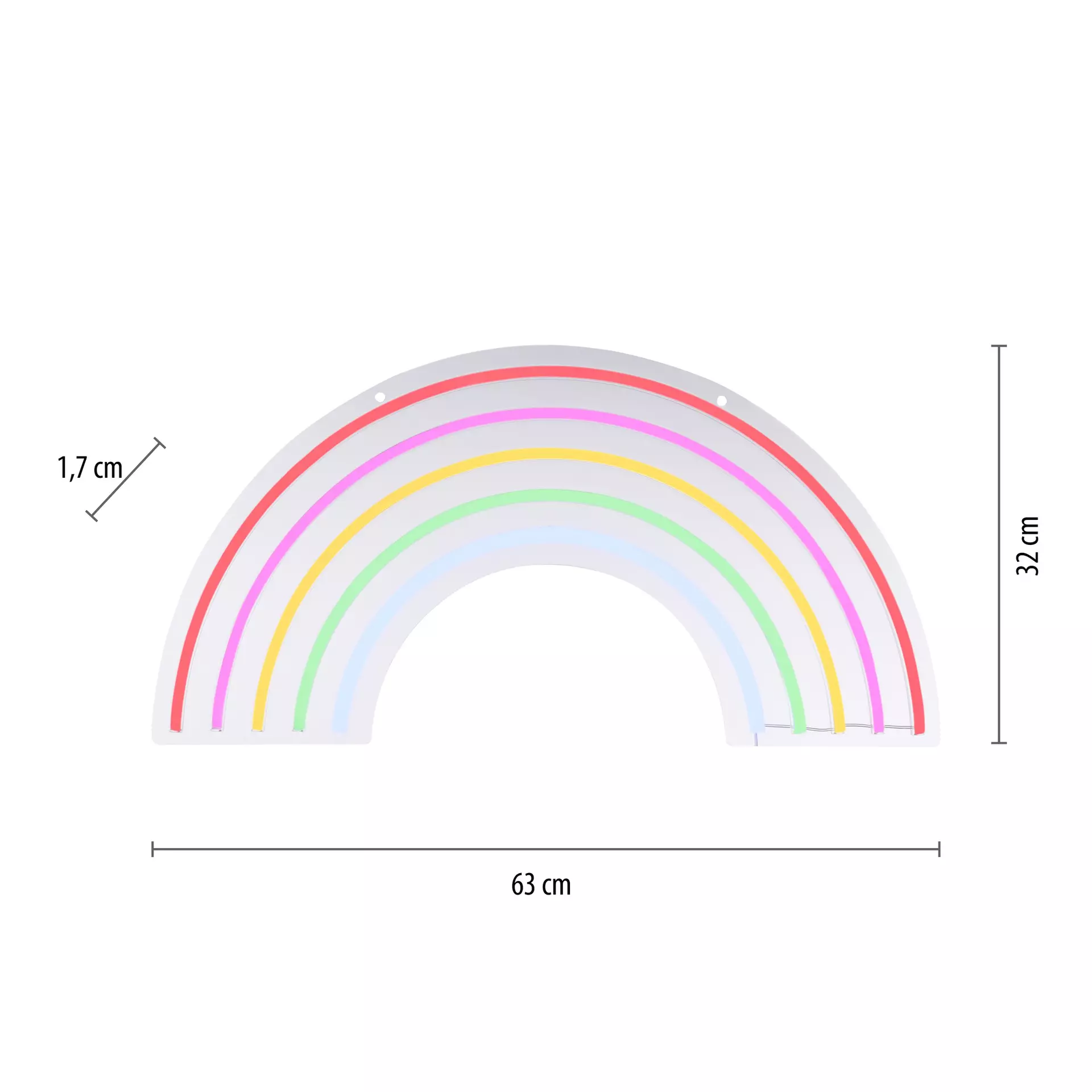Dekorationsleuchte NEON-RAINBOW JUST LIGHT Kunststoff 63 x 32 x 1 cm