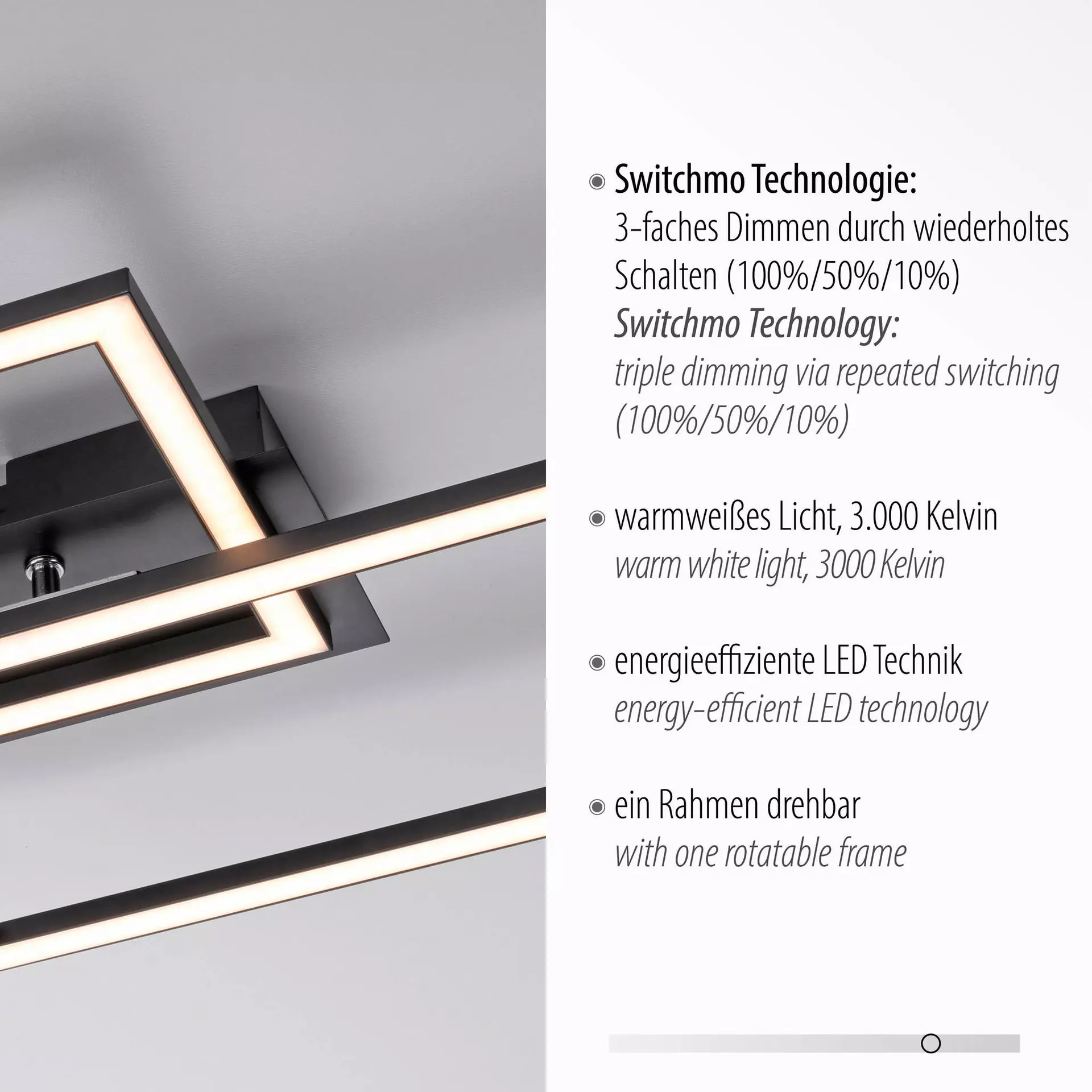Deckenleuchte IVEN JUST LIGHT Metall 31 x 6 x 54 cm
