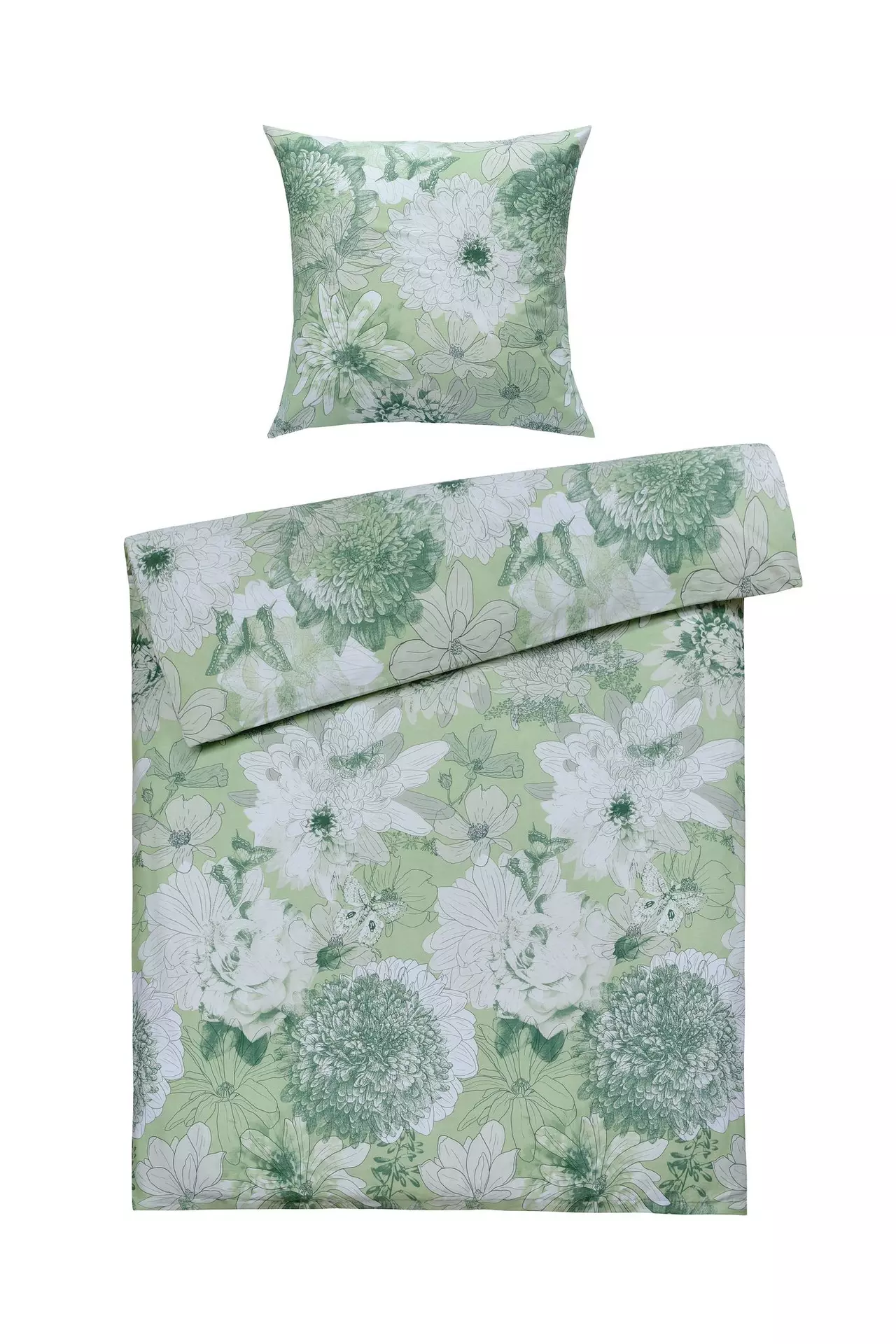Satin-Bettwäsche Blair Blüten Casa Nova Textil 135 x 200 cm