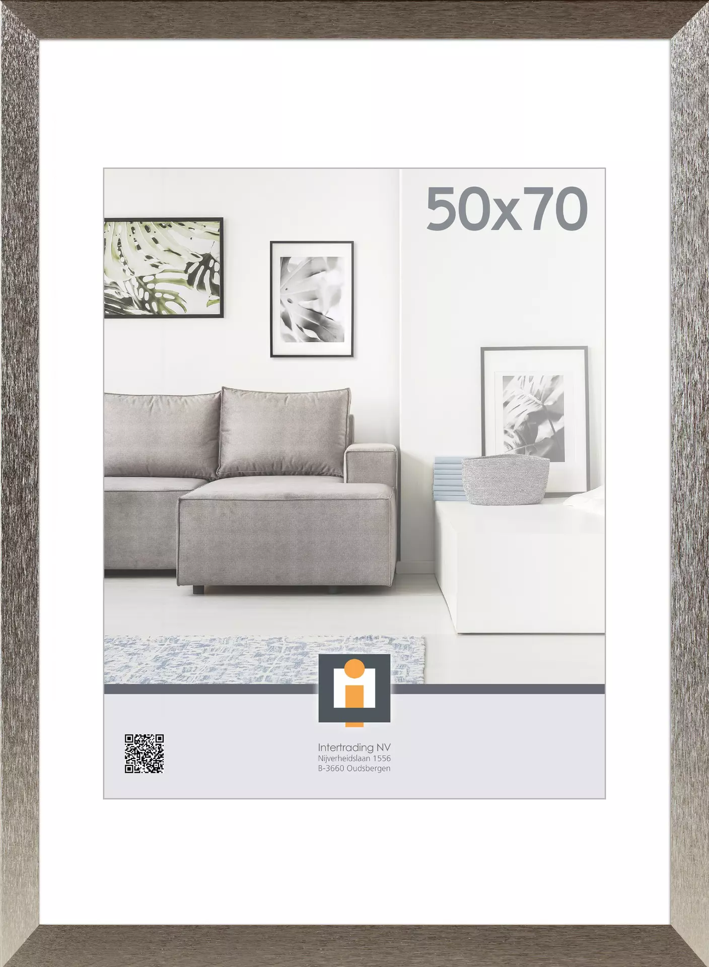 Bilderrahmen BRAGA silber INTERTRADING Holzwerkstoff 55 x 75 x 1 cm