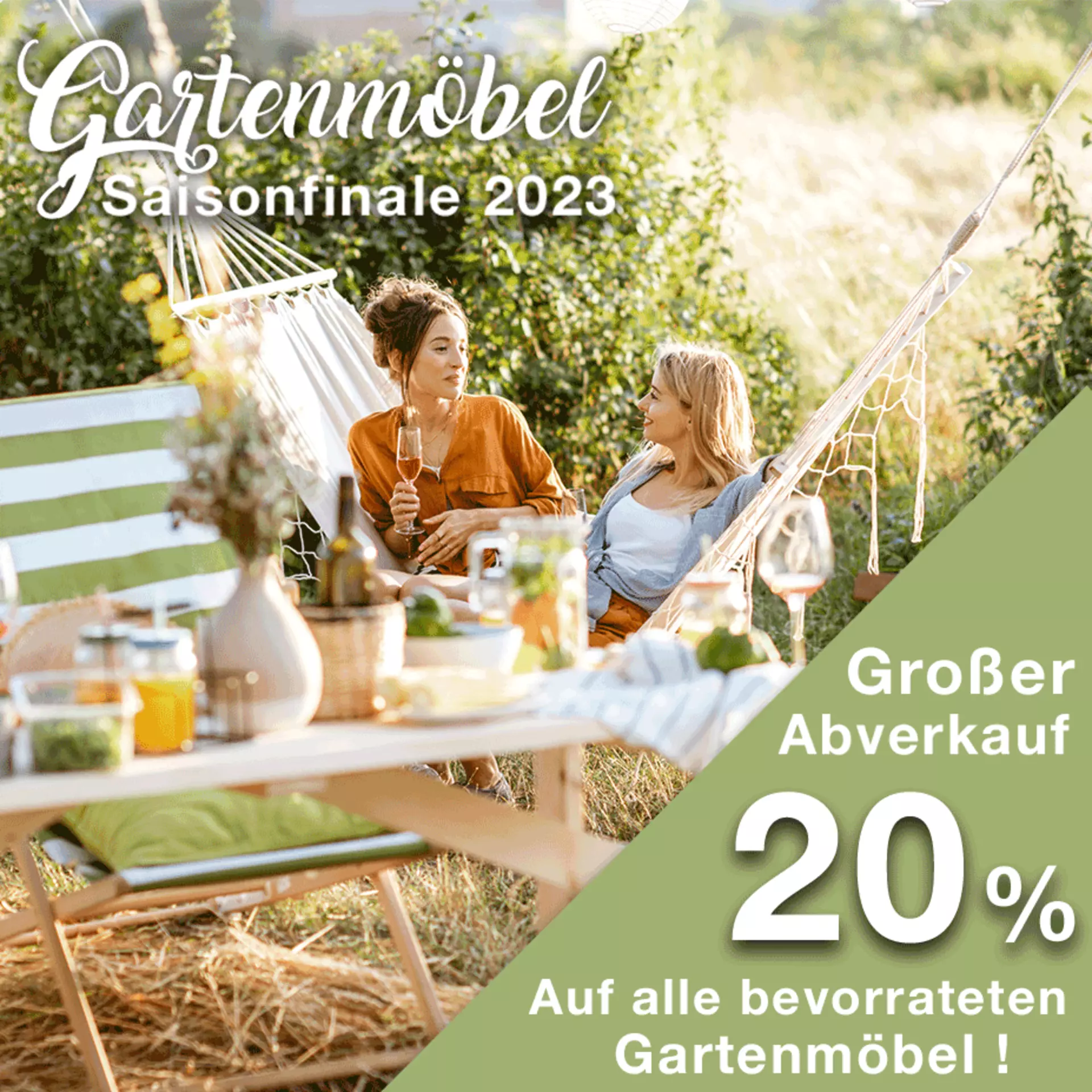Gartenmöbel Saisonfinale - jetzt 20% auf alle bevorrateten Gartenmöbel bei Möbel Inhofer sichern!