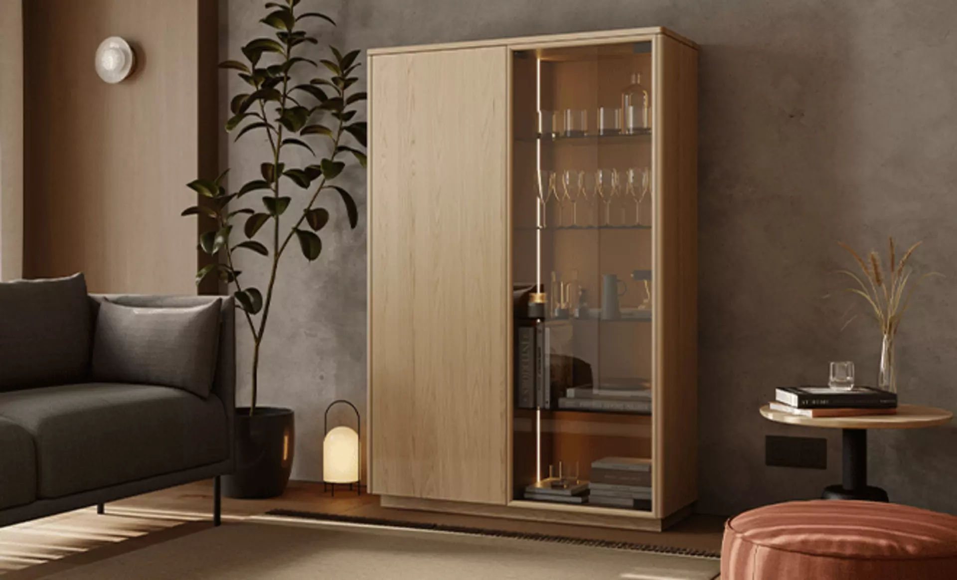 Dezenter Vitrinenschrank von Walden