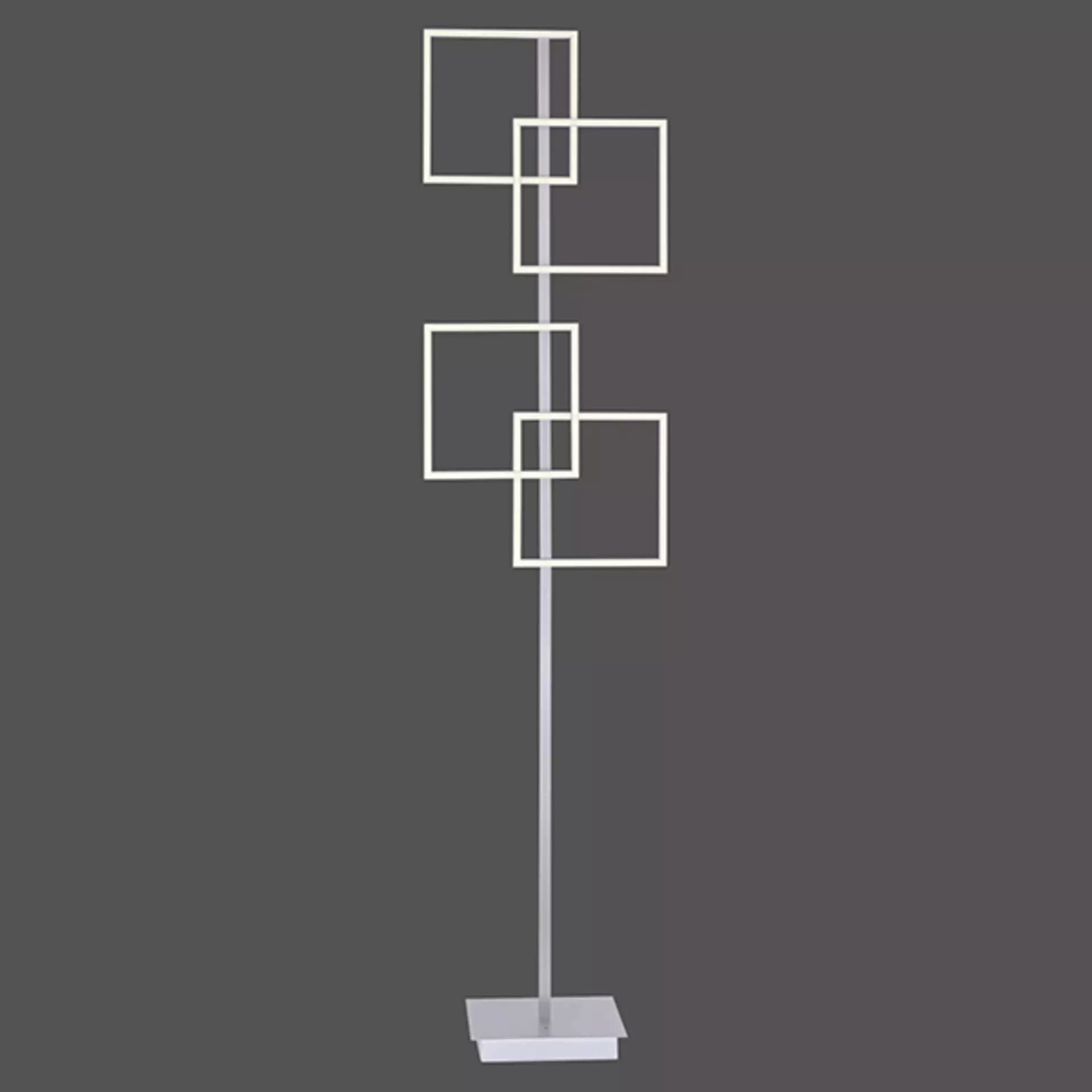 Stehleuchte mit vier quadratischen Lichtkörpern