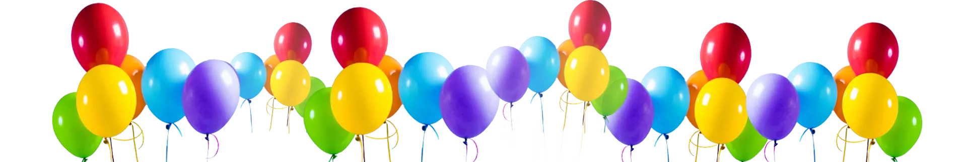 Banner mit vielen bunten Luftballons