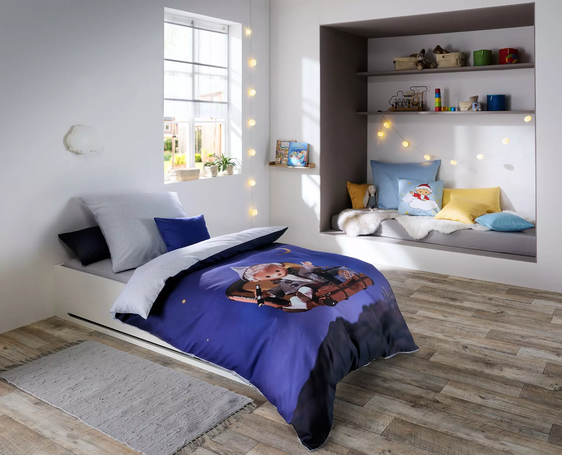 Kinderbettwäsche Sandmann Koffer Junior Fleuresse GmbH Textil 135 x 200 cm