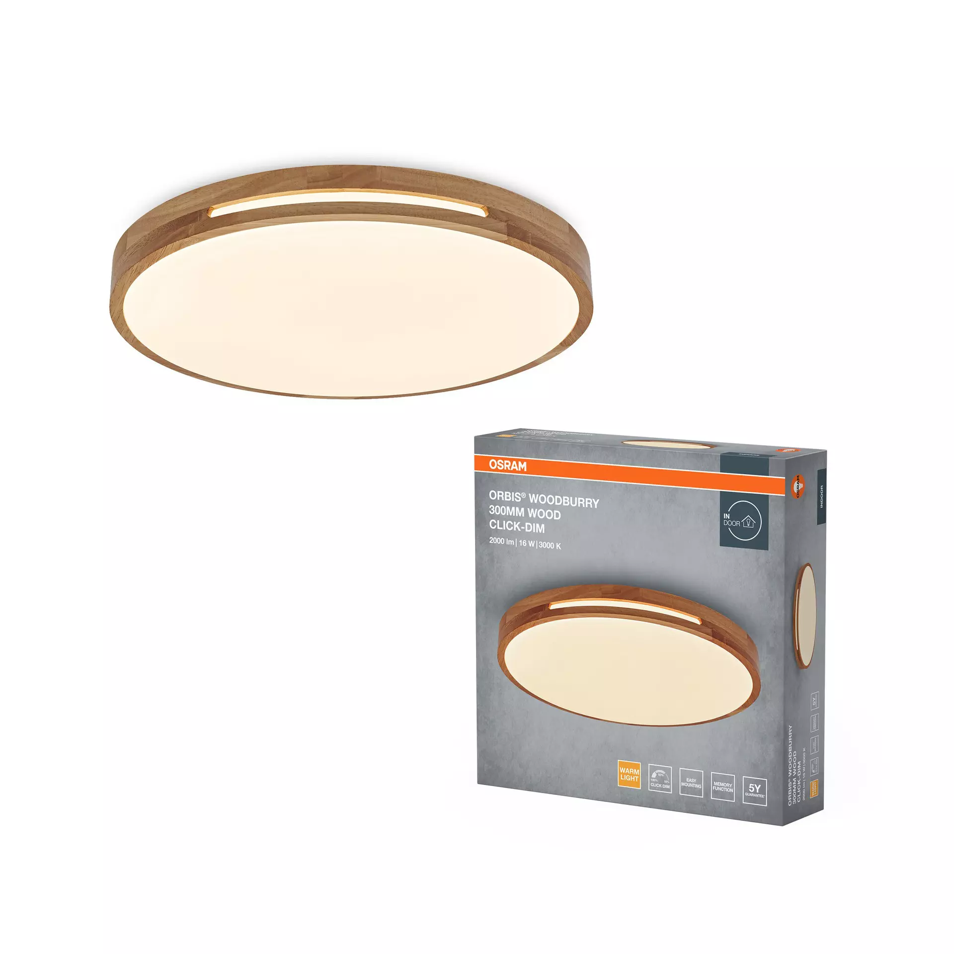 Deckenleuchte Woodburry Basic Ceiling OSRAM Metall 