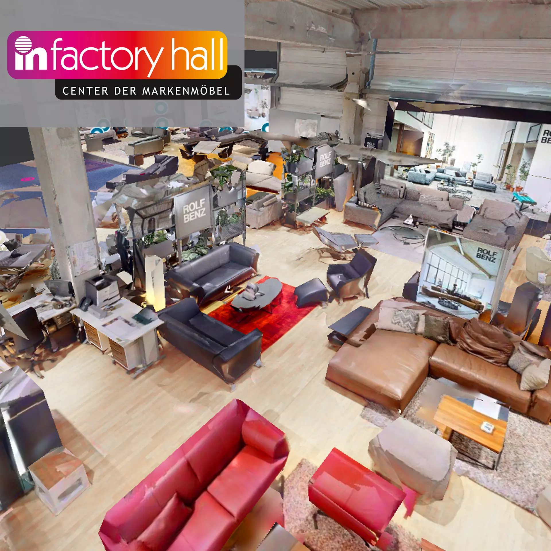 Starten Sie den virtuellen Rundgang durch die Factoryhall im Einrichtungshaus Möbel Inhofer