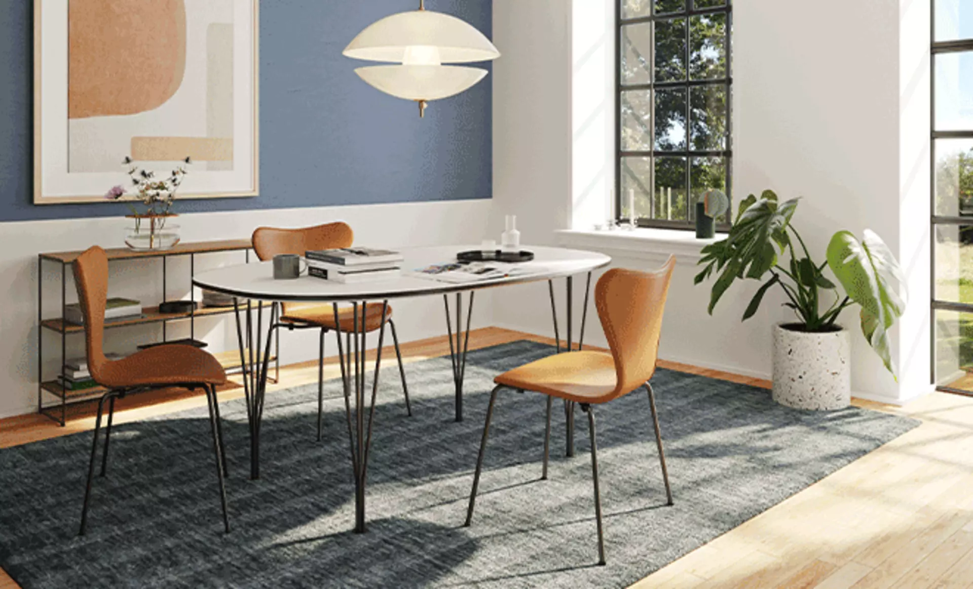 Fritz Hansen Klassiker in verschiedenen Bezügen, Farben und Ausführungen