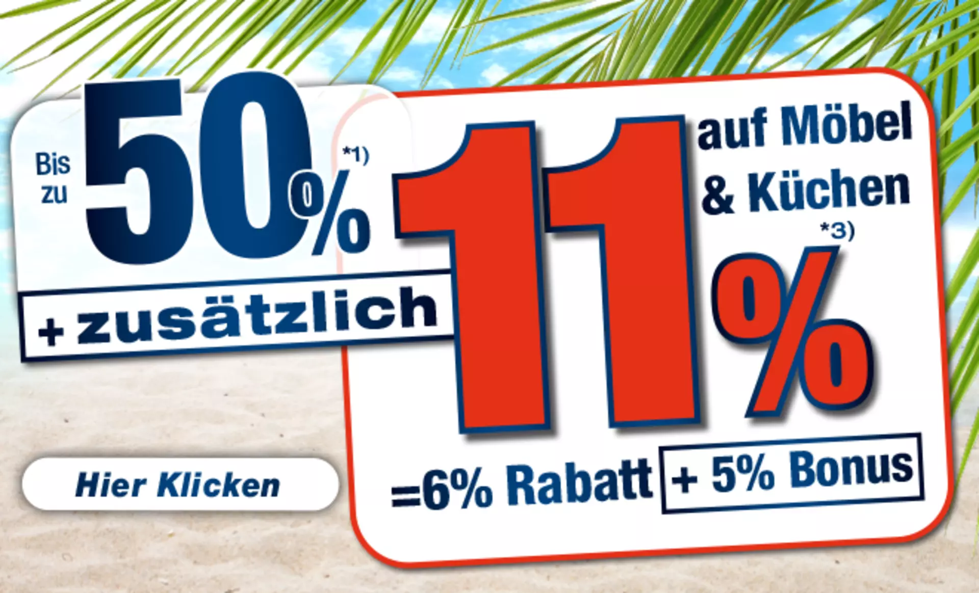 Große Rabattaktion im Zuge des Ferienfestivals bei Inhofer 50% Rabatt und zusätzliche 11% auf Küchen und Möbel