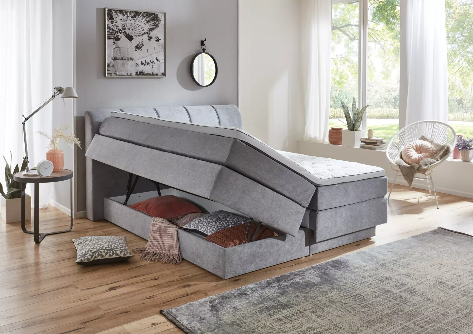 Boxspringbett BX2240 BXSet 180X200 MT L 50442-710 Sun Garden Textil 188 x 108 x 218 cm