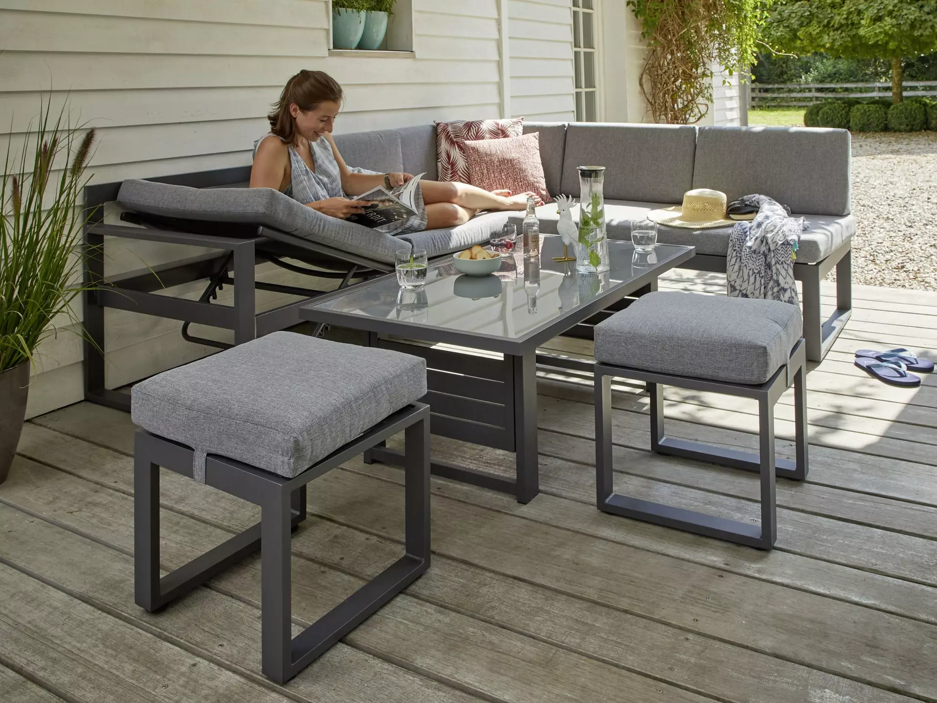 Lounge-Set LINA Outdoor Textil 69 x 69 x 213 cm