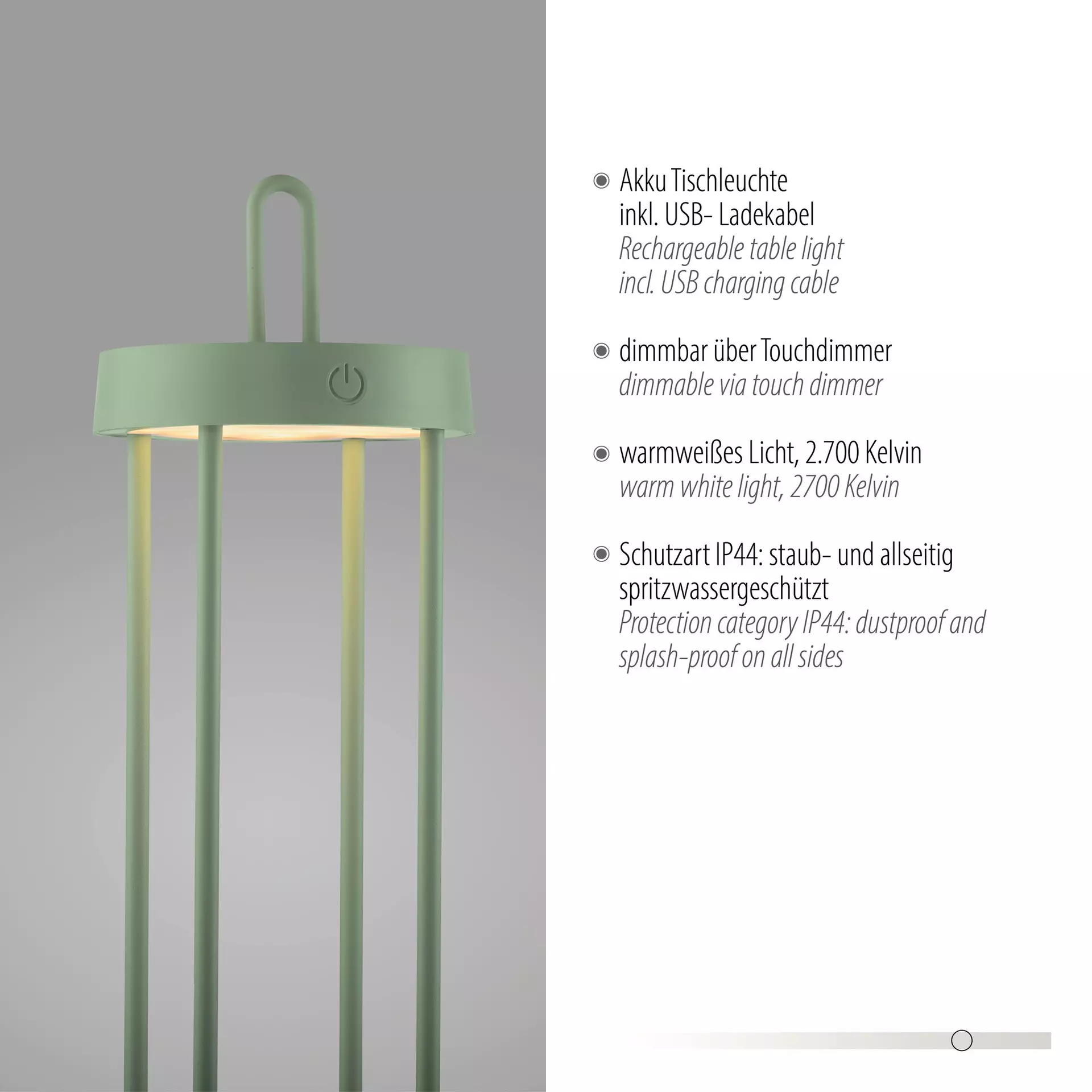 Tischleuchte ANSELM JUST LIGHT Metall 12 x 50 x 12 cm