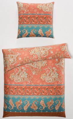 Bild von Satin-Bettwäsche Casa Nova orange