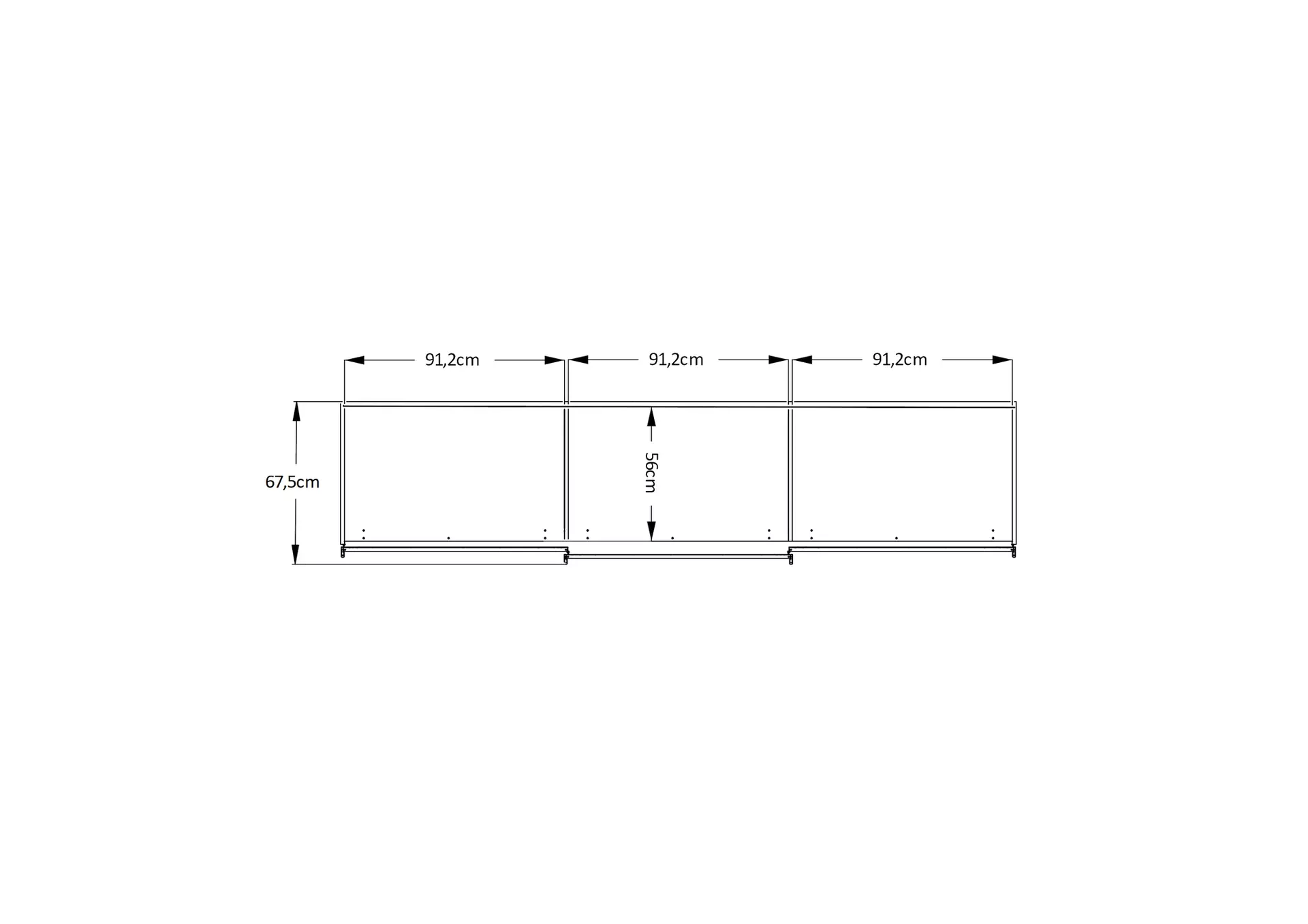 Schwebetürenschrank LENTO Staud Möbel Metall 68 x 222 x 280 cm