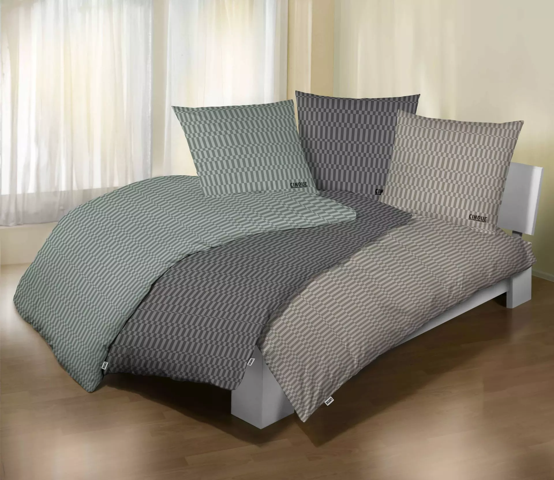 Satin-Bettwäsche Cinque Biberna Textil 135 x 200 cm