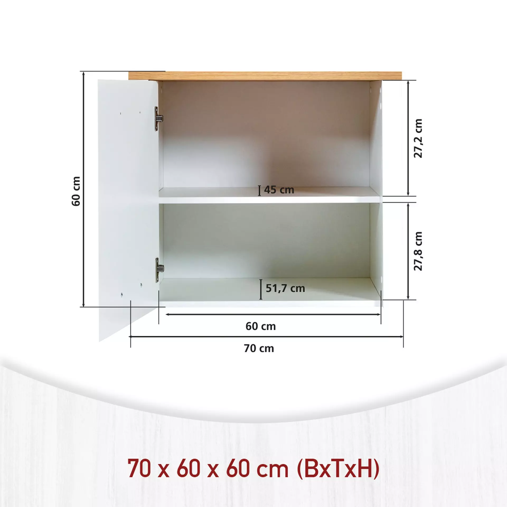 Hängeschrank Sicilia Inter Link Holzwerkstoff 60 x 60 x 70 cm