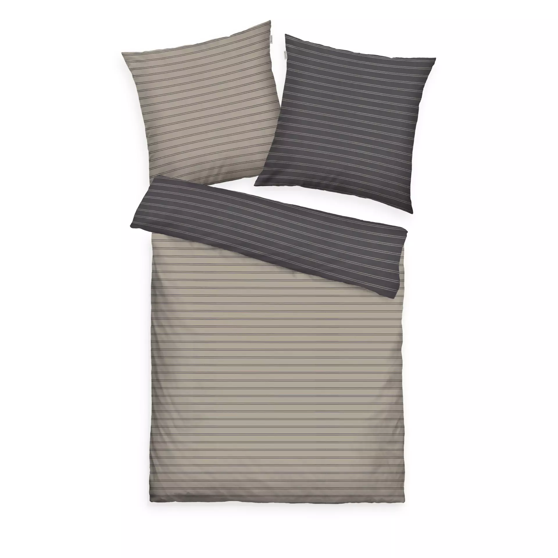 Satin-Bettwäsche Streifen Wende Tom Tailor Textil 135 x 200 cm