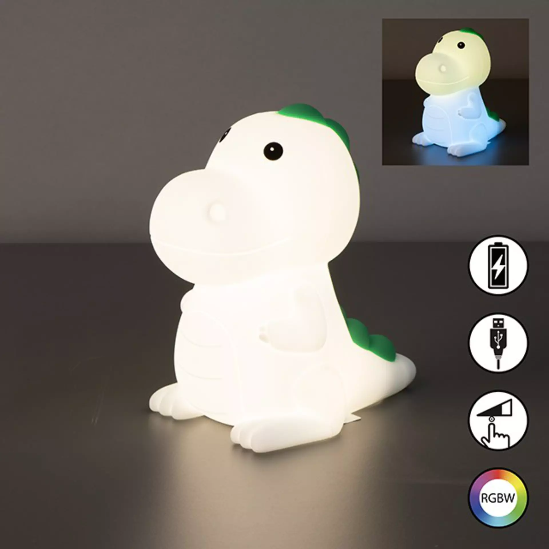Nachtlicht Dinosauro FHLighting Silikon 8 x 14 x 13 cm