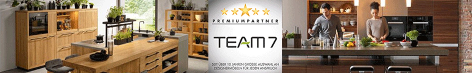 Bannerbild zu hochwertigen Küchen aus Naturholz der Marke team7