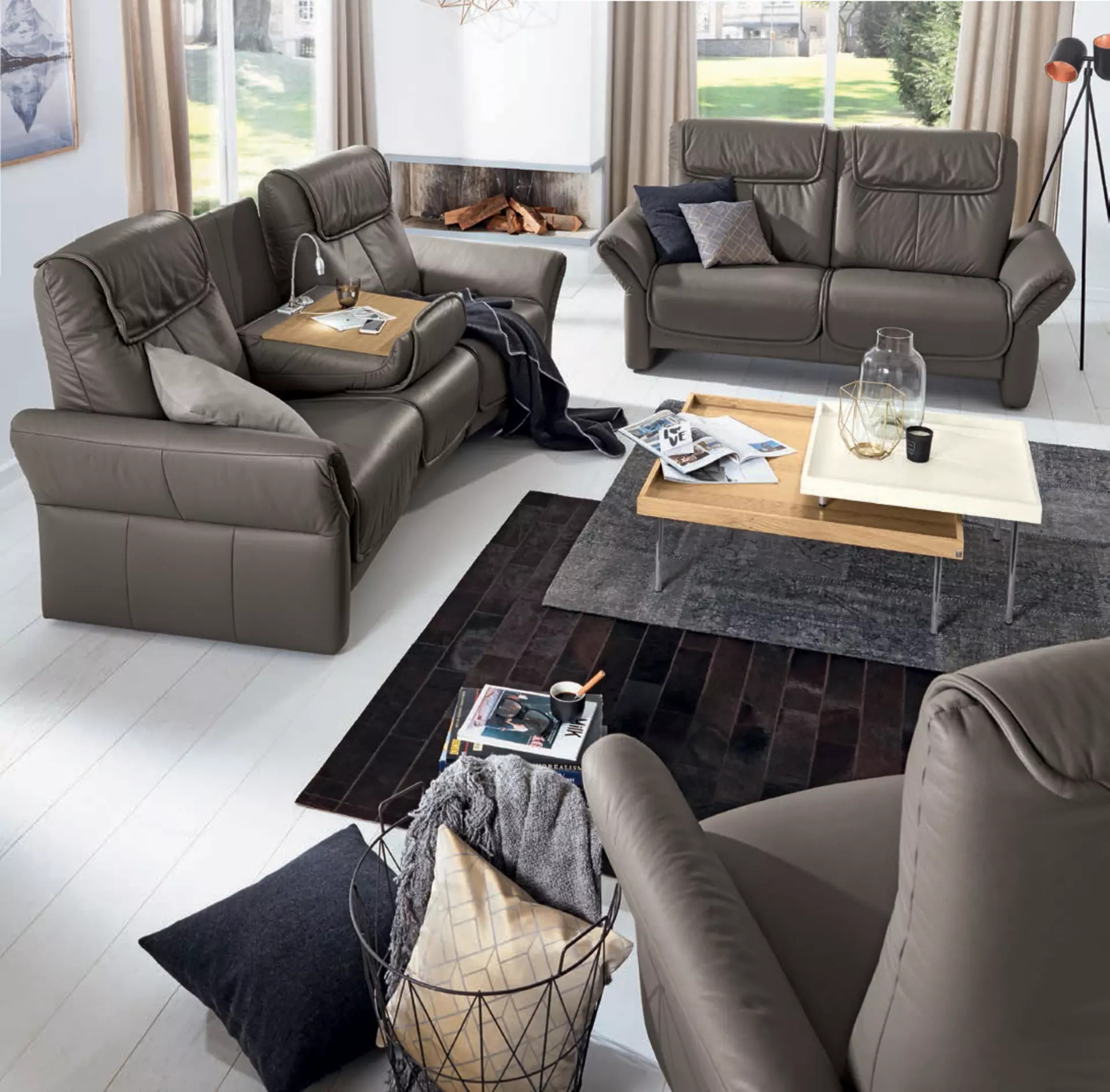 Sofa 2,5-Sitzer MR 380 Musterring Leder 99 x 105 x 193 cm