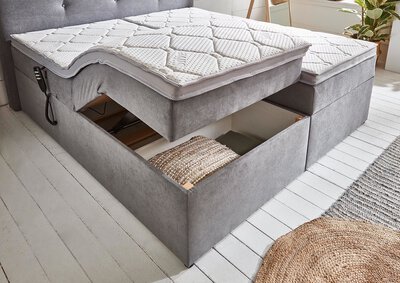 3. Bild von Boxspringbett ca. 213 x 104 x 190 cm Sun Garden grau