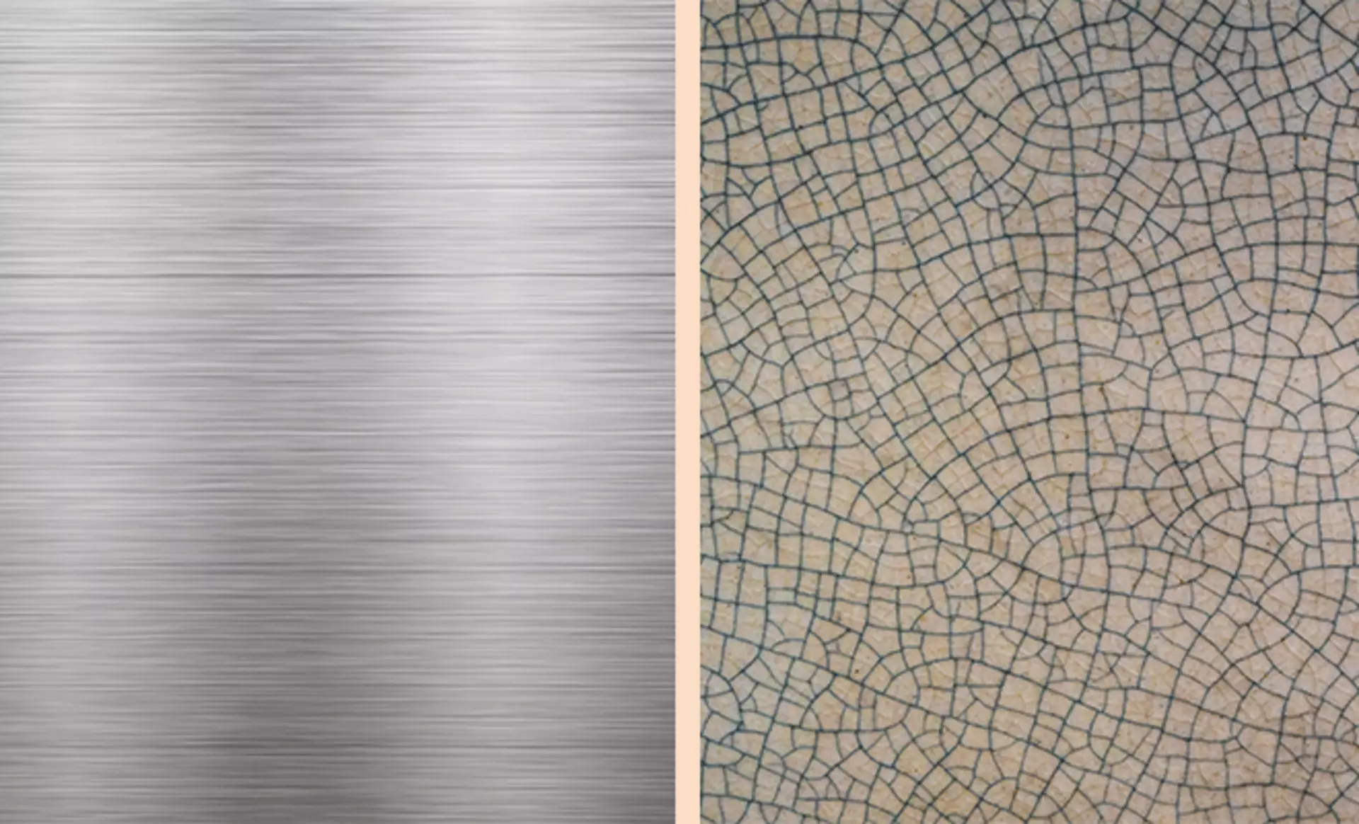 Nahaufnahme der Materialien Aluminium und Keramik