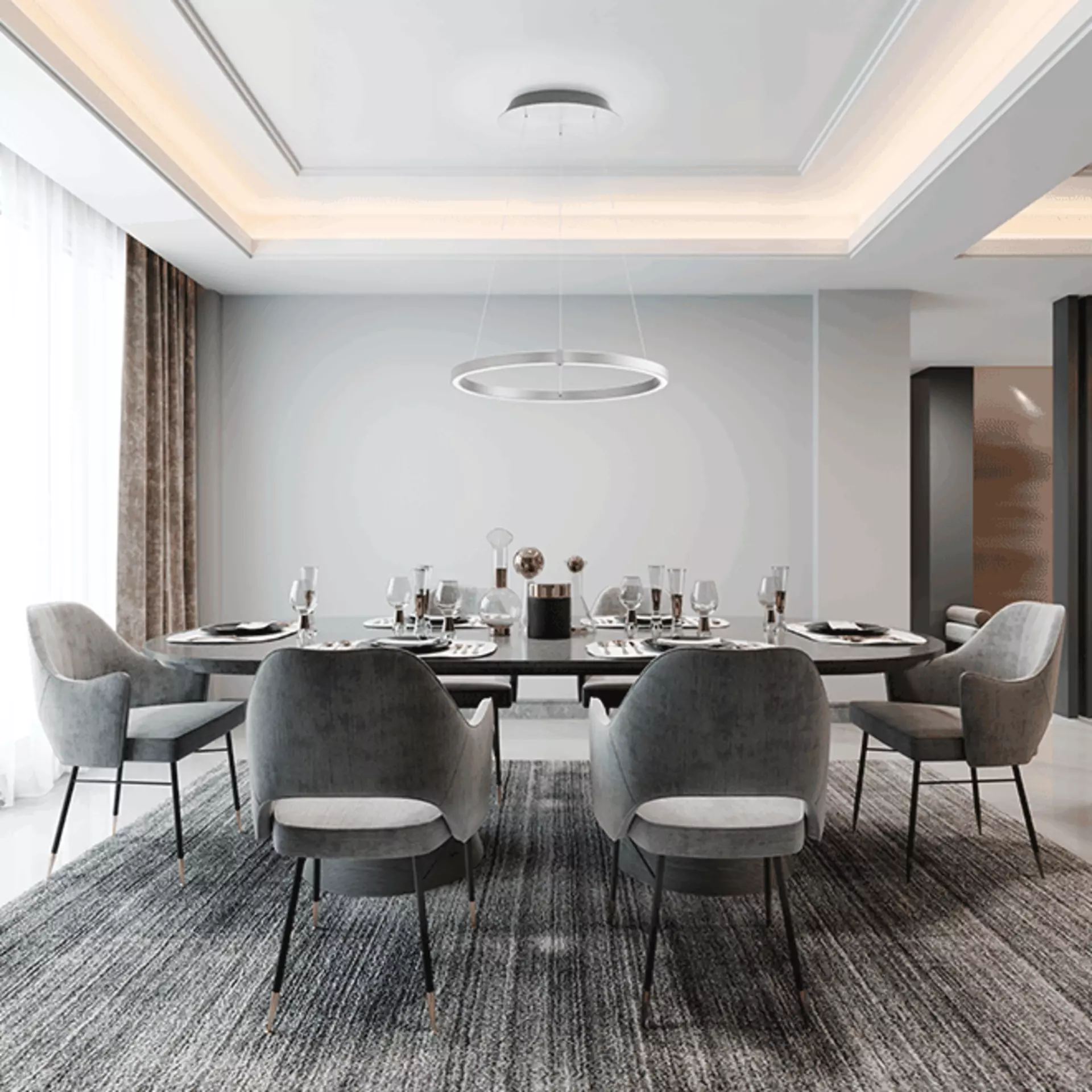 Bankamp Hängeleuchte aus der Serie Line RING