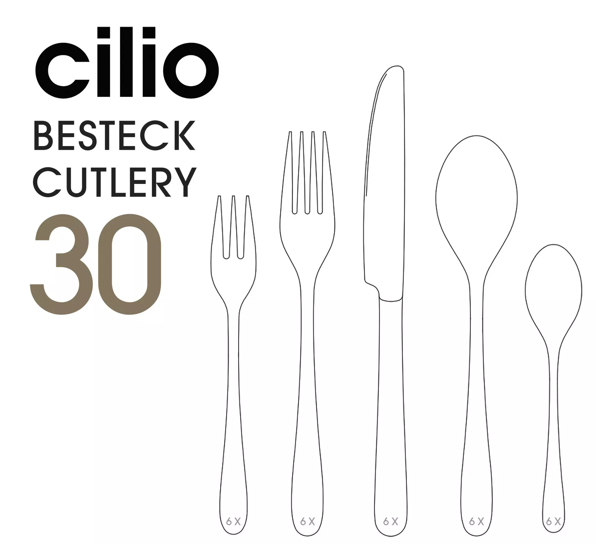 Besteckset SAN MARINO cilio Metall 