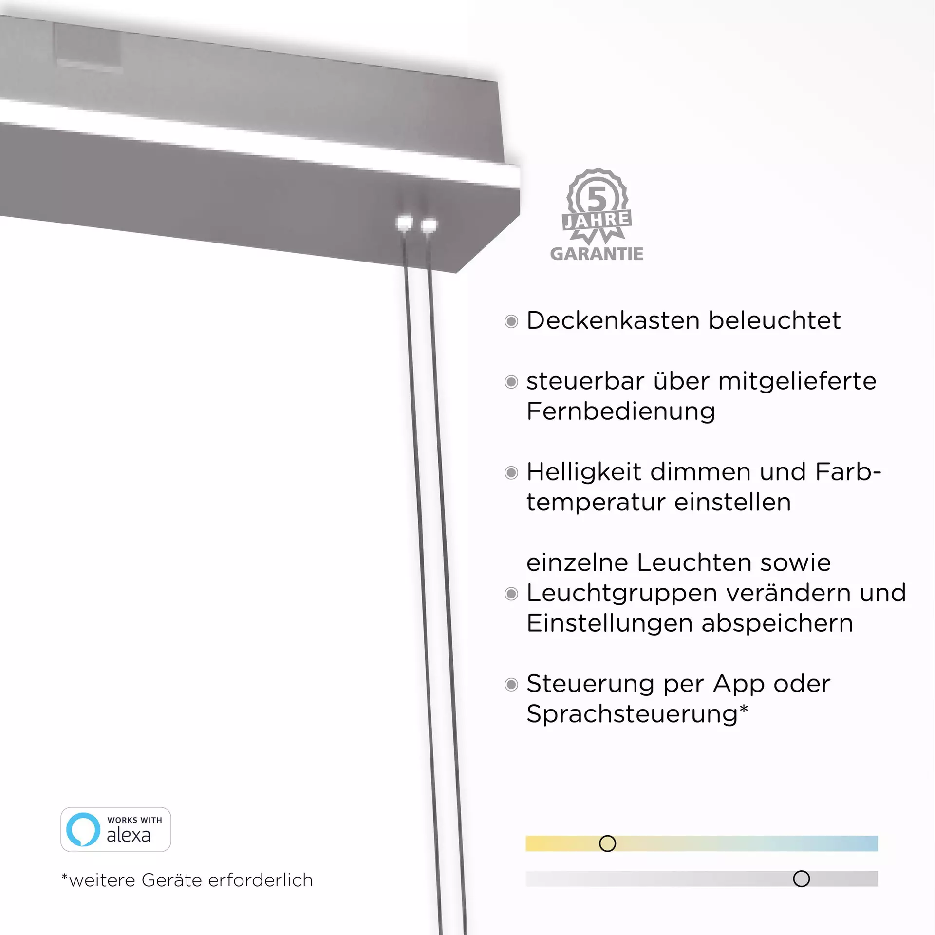 Pendelleuchte Q-ETIENNE Paul Neuhaus Metall 108 x 200 x 20 cm