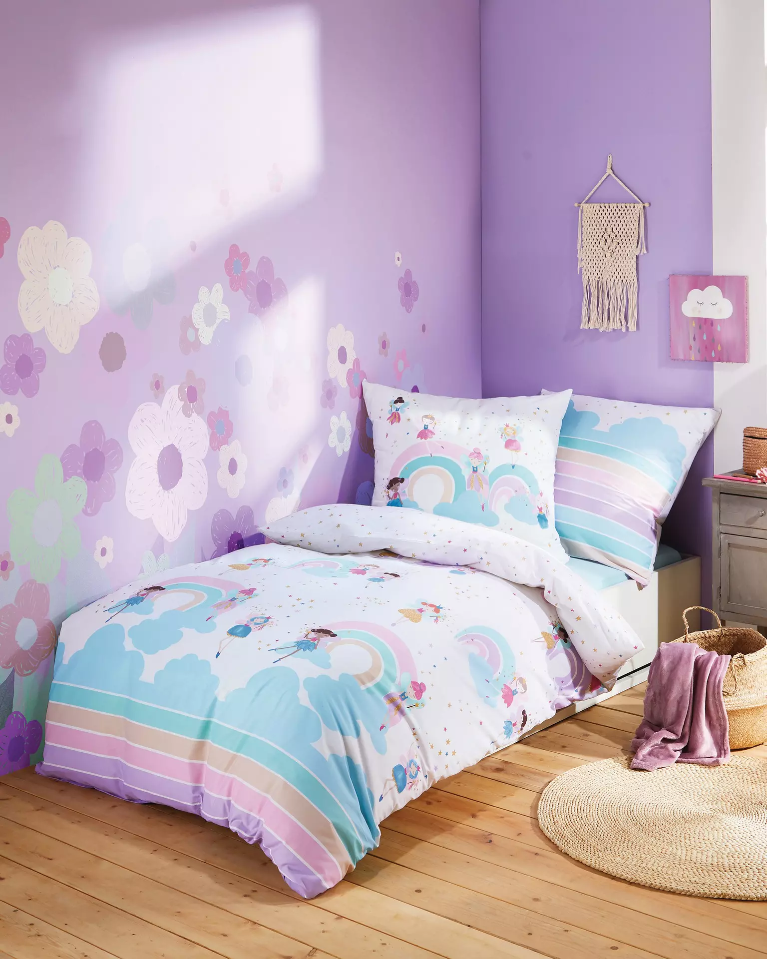 Renforce-Bettwäsche Rainbow Fairies Junior Kaeppel Textil 135 x 200 cm