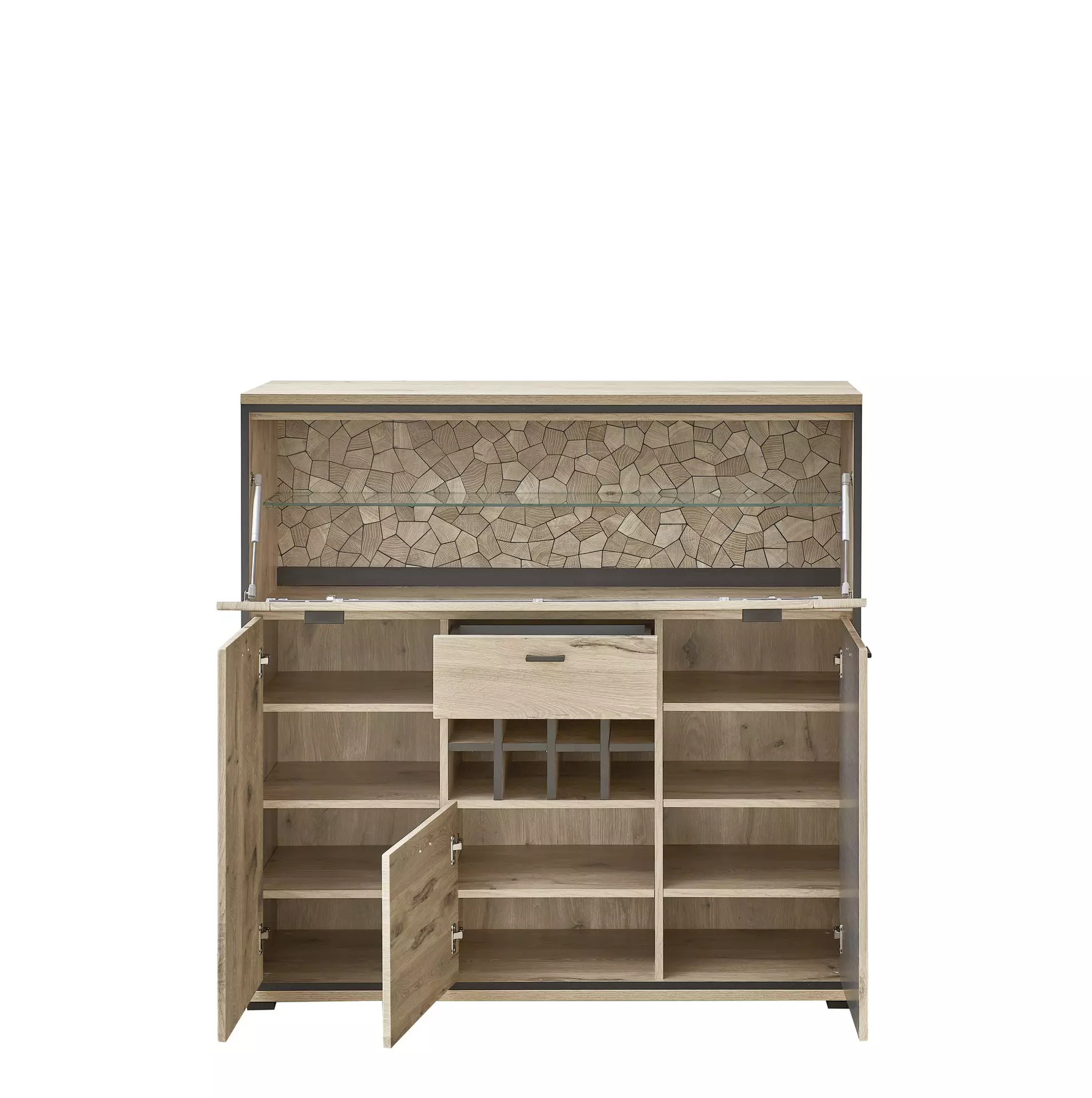 Highboard RUBEN Wohn-Concept Holzwerkstoff 125 x 125 x 40 cm